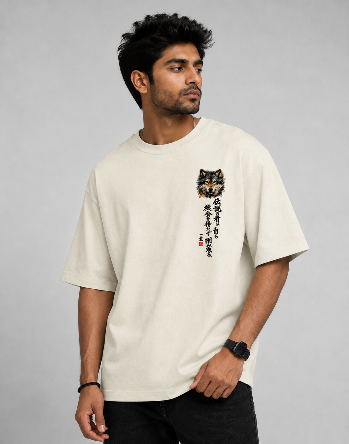 RabbitClub  THE WOLF “Legends don’t wait for chances — they take control.” Oversized Classic T-Shirt