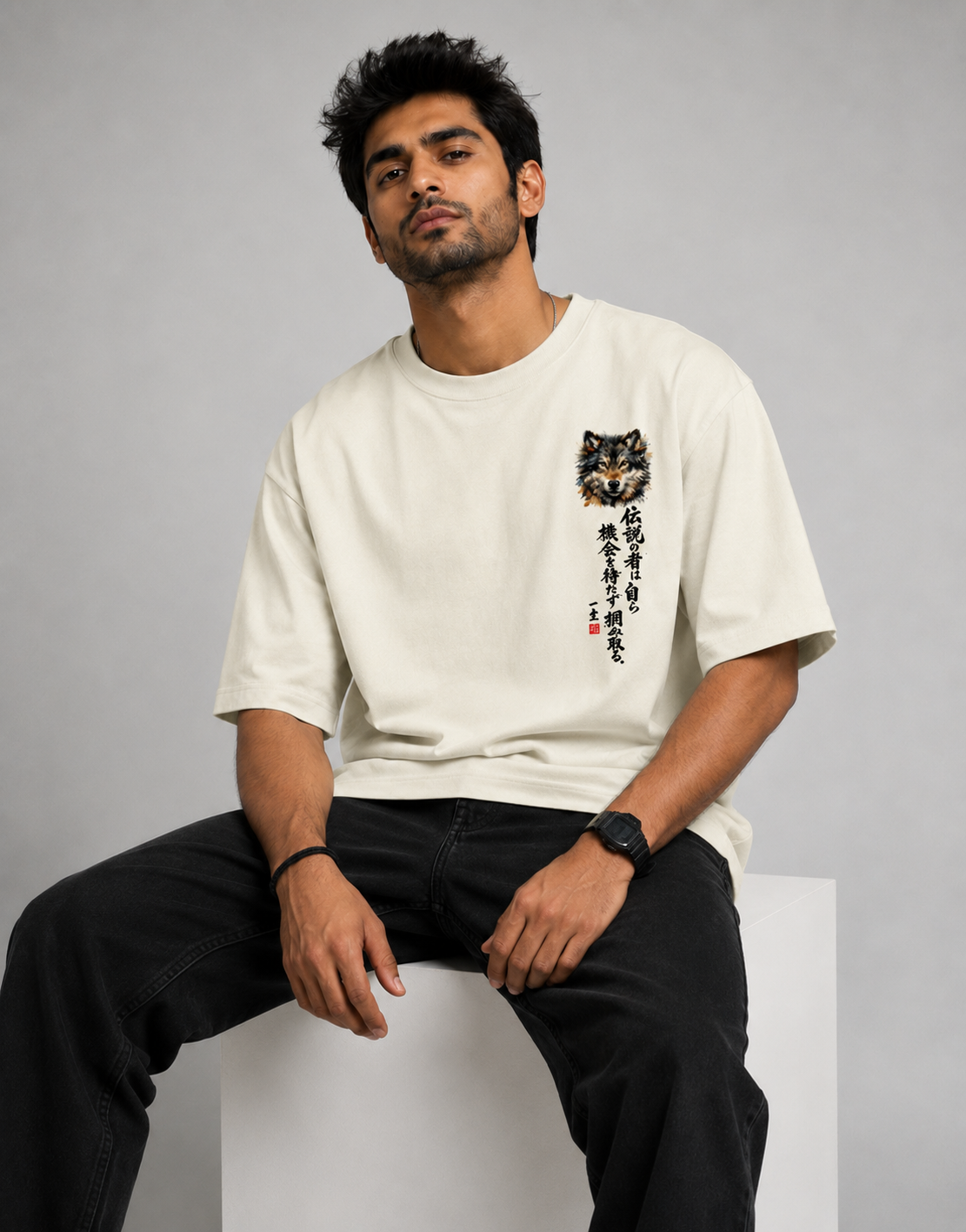 RabbitClub  THE WOLF “Legends don’t wait for chances — they take control.” Oversized Classic T-Shirt
