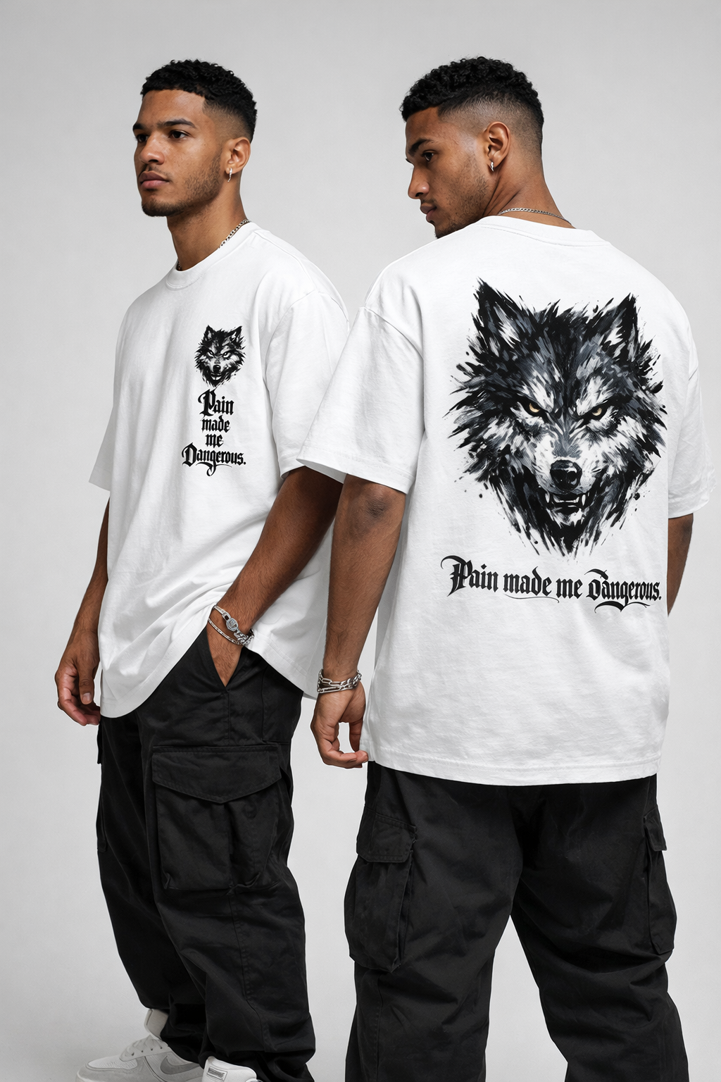 RabbitClub THE WOLF "PAIN MADE ME DANGEROUS" Oversized Classic T-Shirt