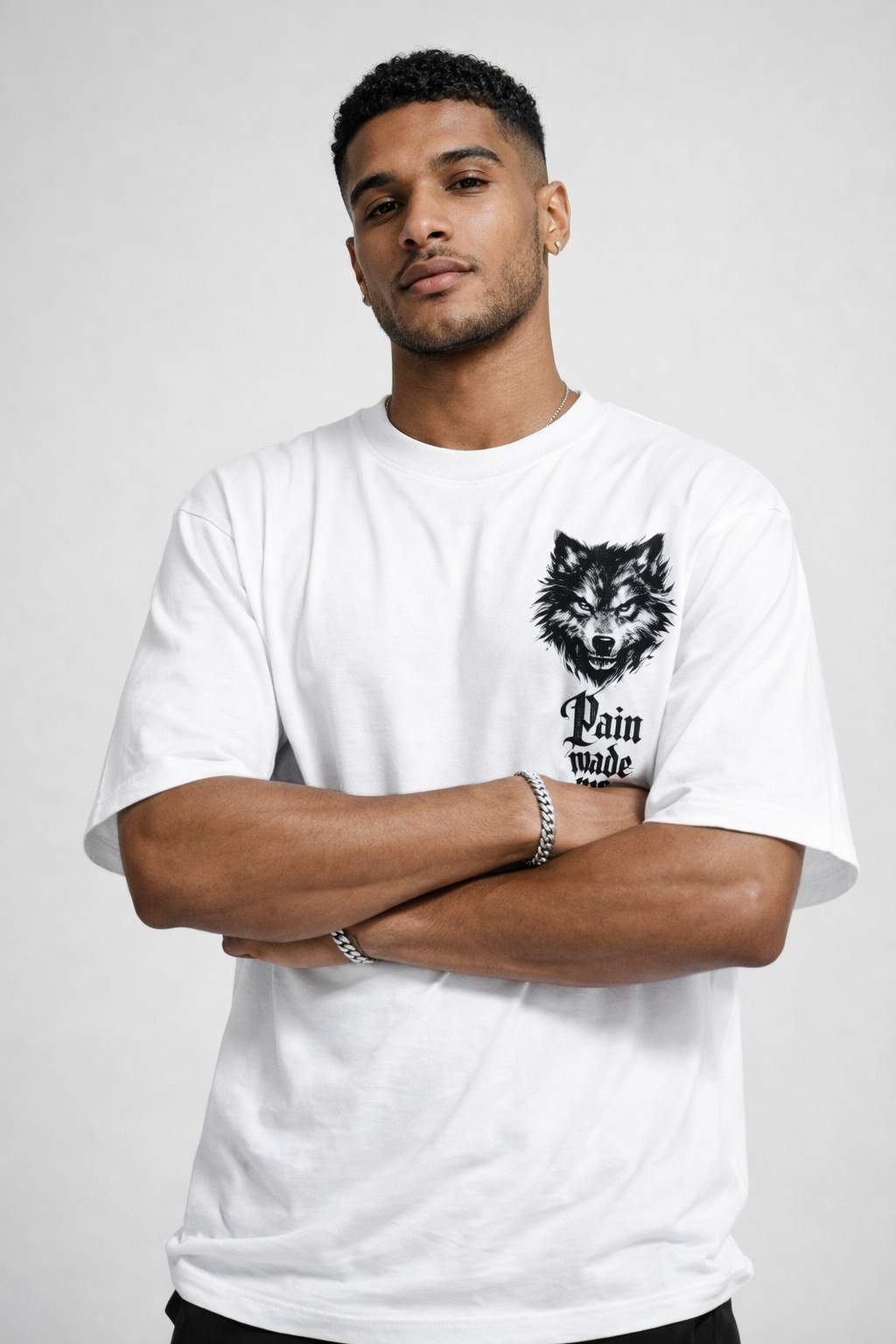 RabbitClub THE WOLF "PAIN MADE ME DANGEROUS" Oversized Classic T-Shirt